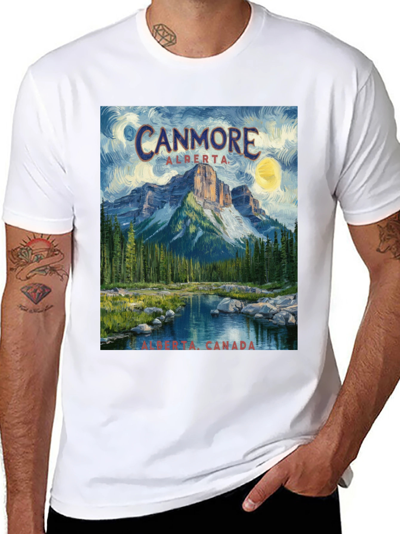 Canmore Alberta T-Shirt - Mountain Scene