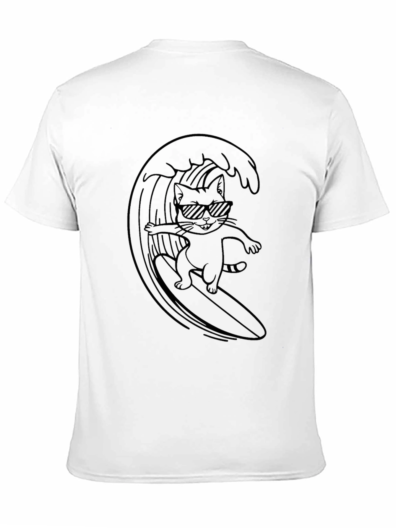 Cool Cat Surfer Graphic T-Shirt