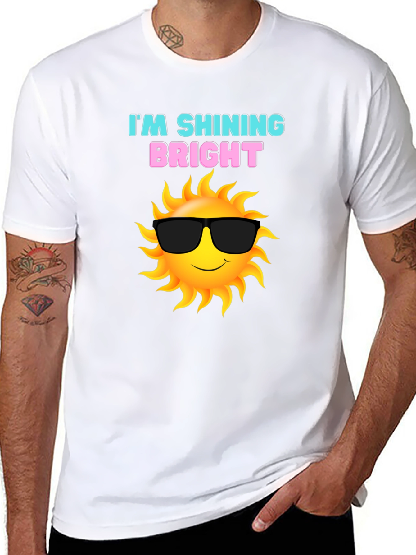 Shining Bright Sun Graphic Tee - Black