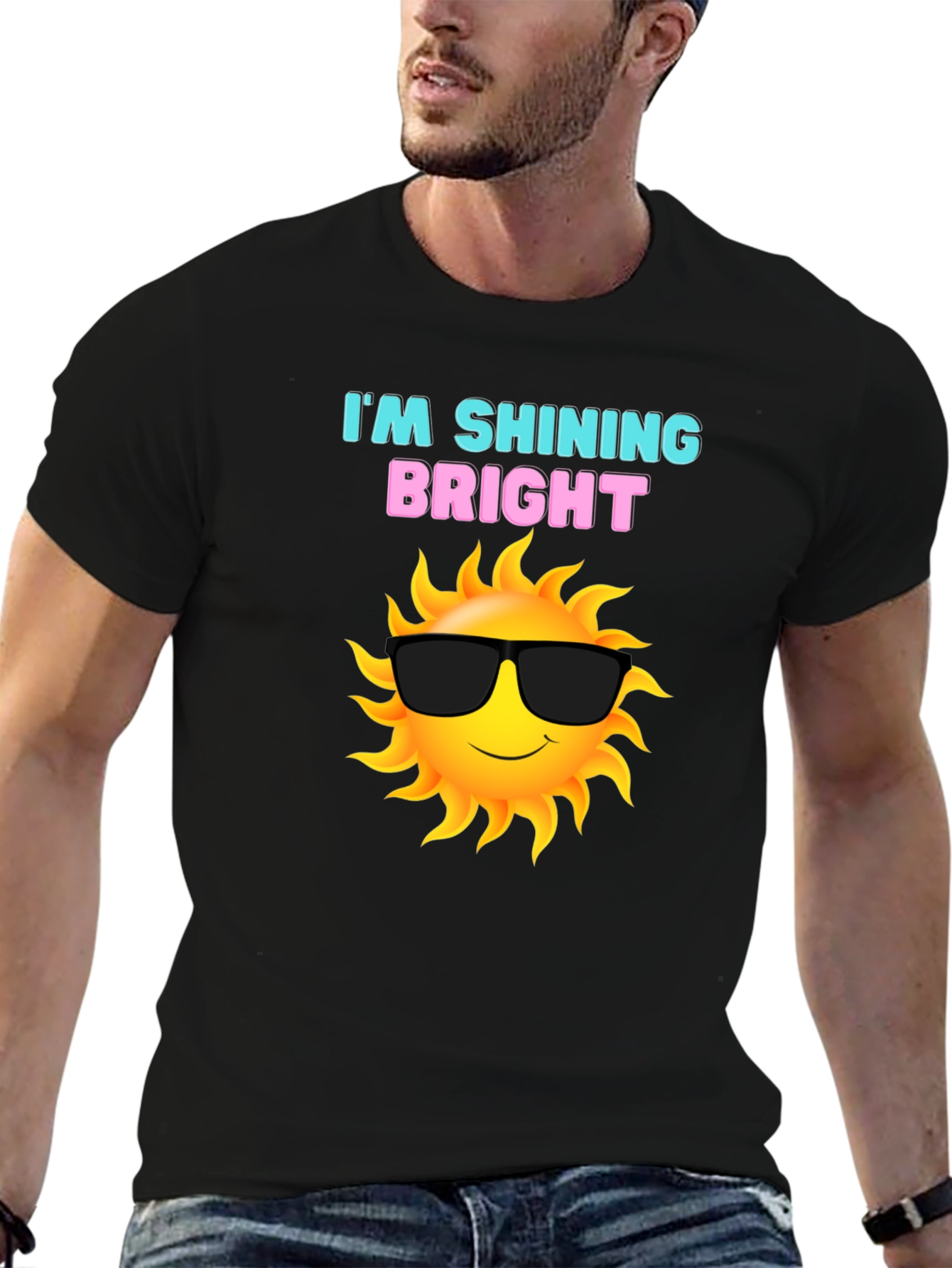 Shining Bright Sun Graphic Tee - Black