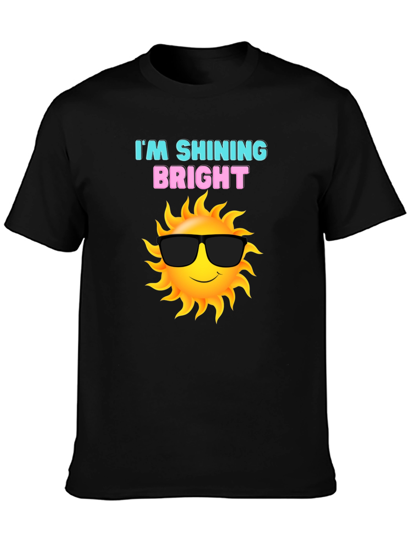 Shining Bright Sun Graphic Tee - Black