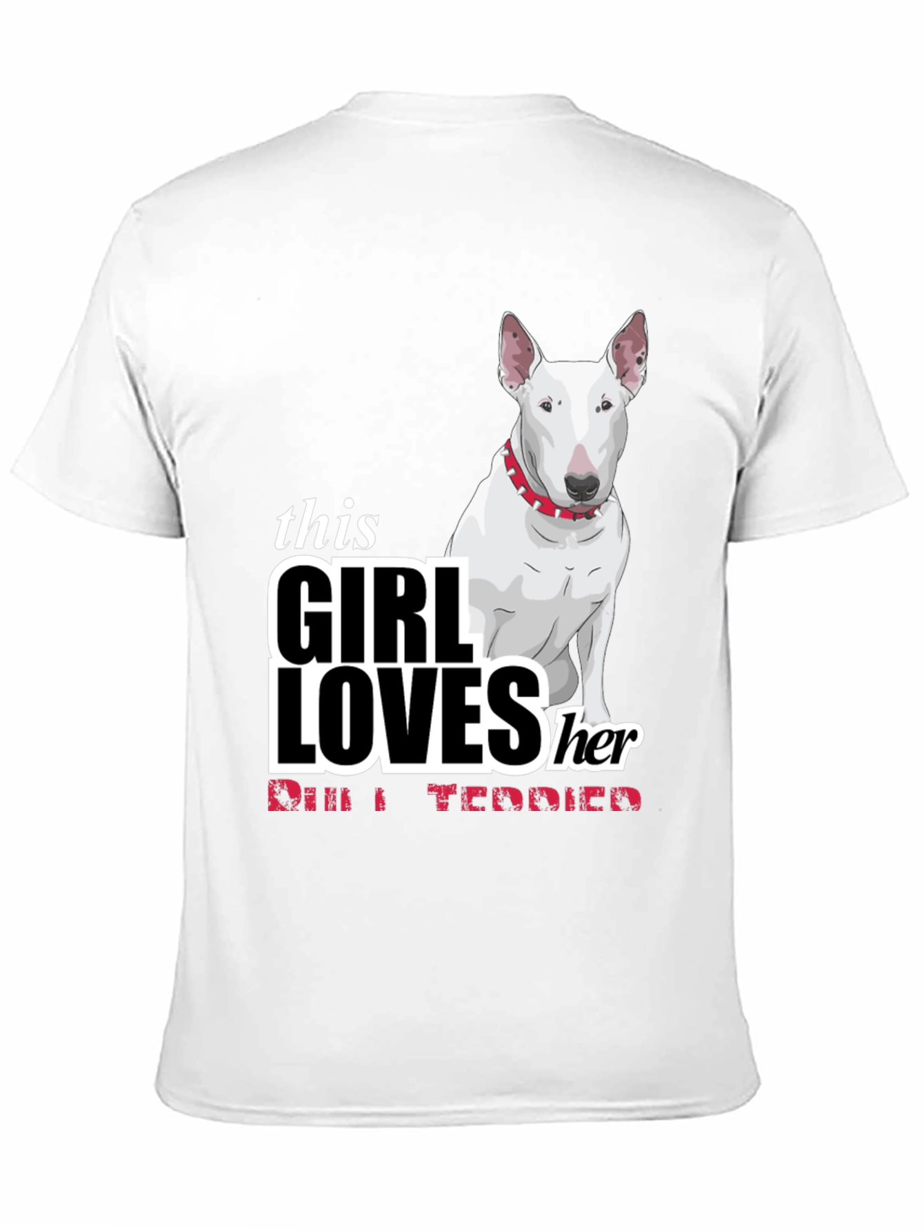 Girl Loves Bull Terrier Black T-Shirt