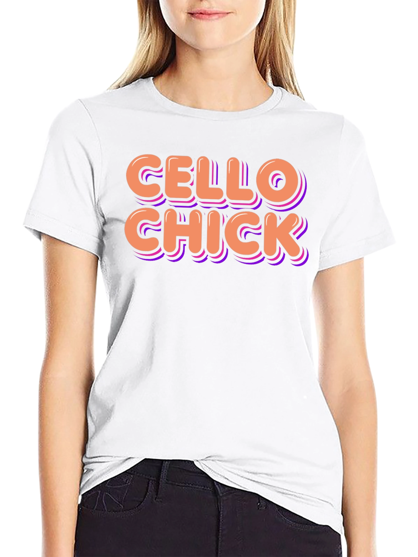 Cello Chick Graphic T-Shirt - Music Lover Tee