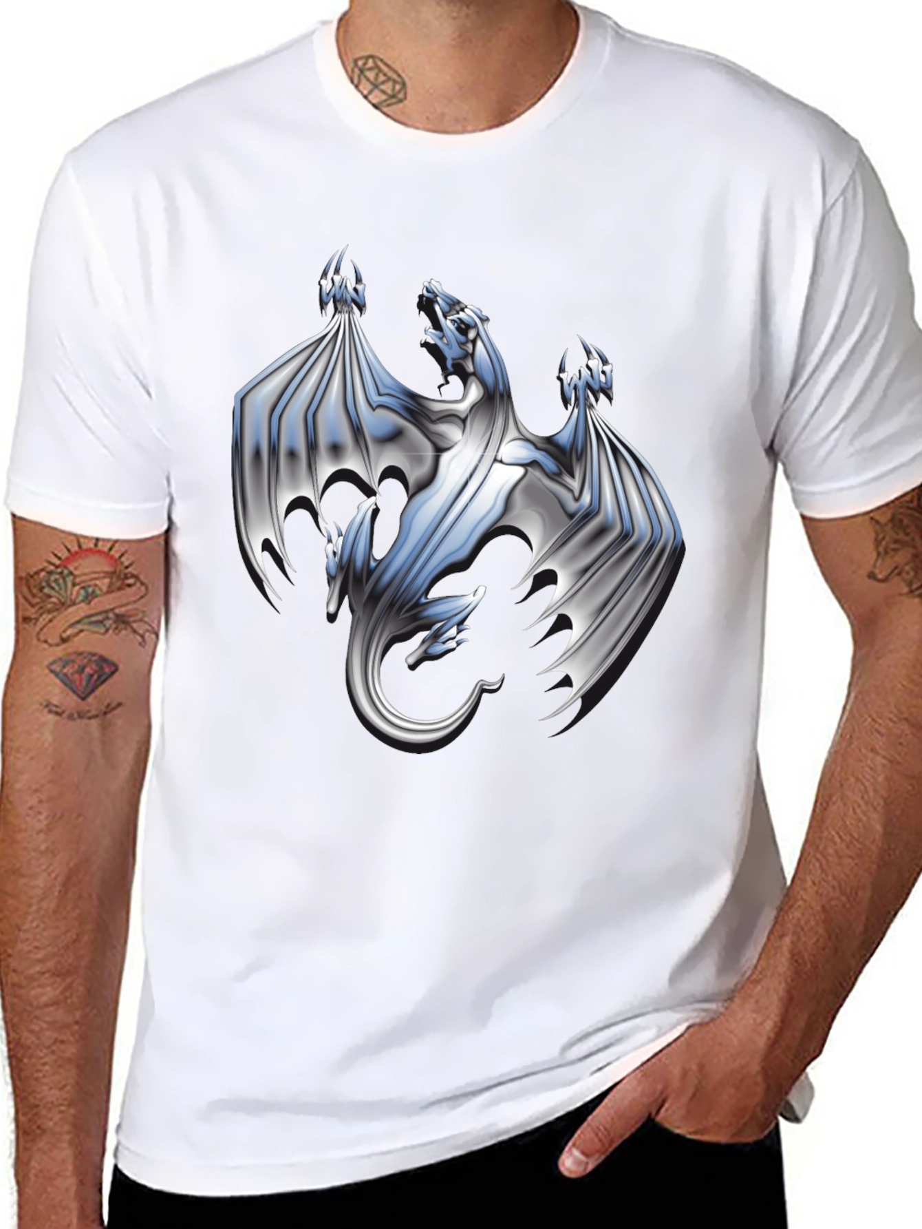 Three-Headed Dragon Graphic T-Shirt