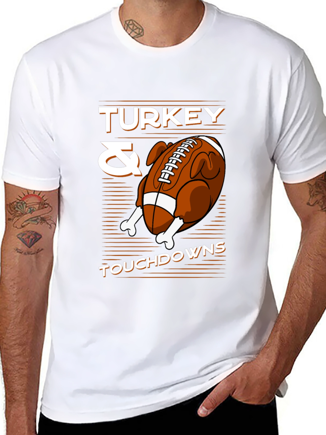 Turkey & Touchdowns Graphic T-Shirt
