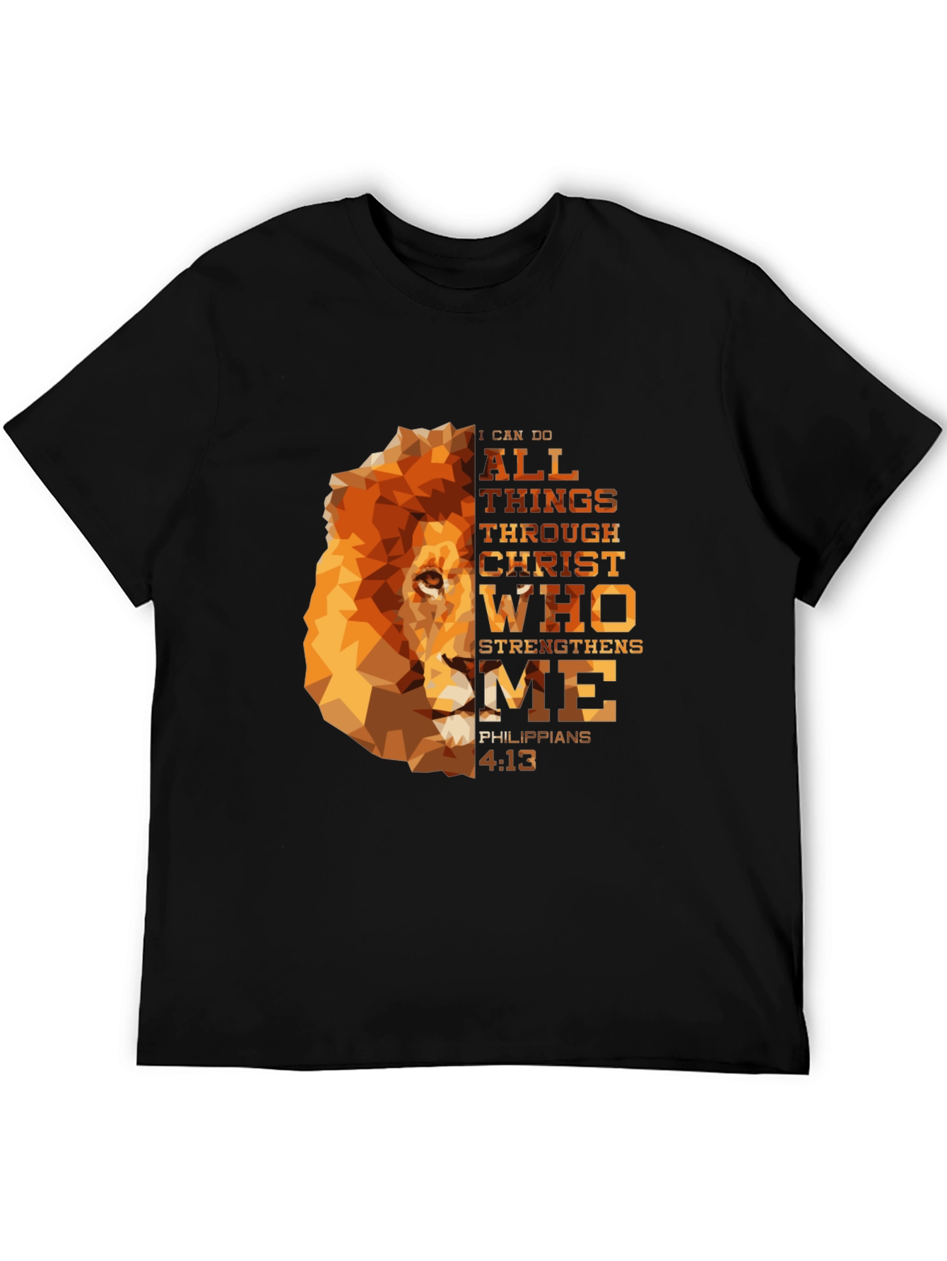 Lion & Scripture Graphic Tee - Philippians 4:13