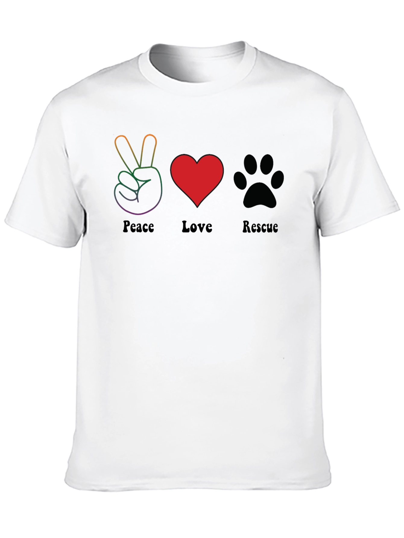 Peace Love Rescue Graphic T-Shirt