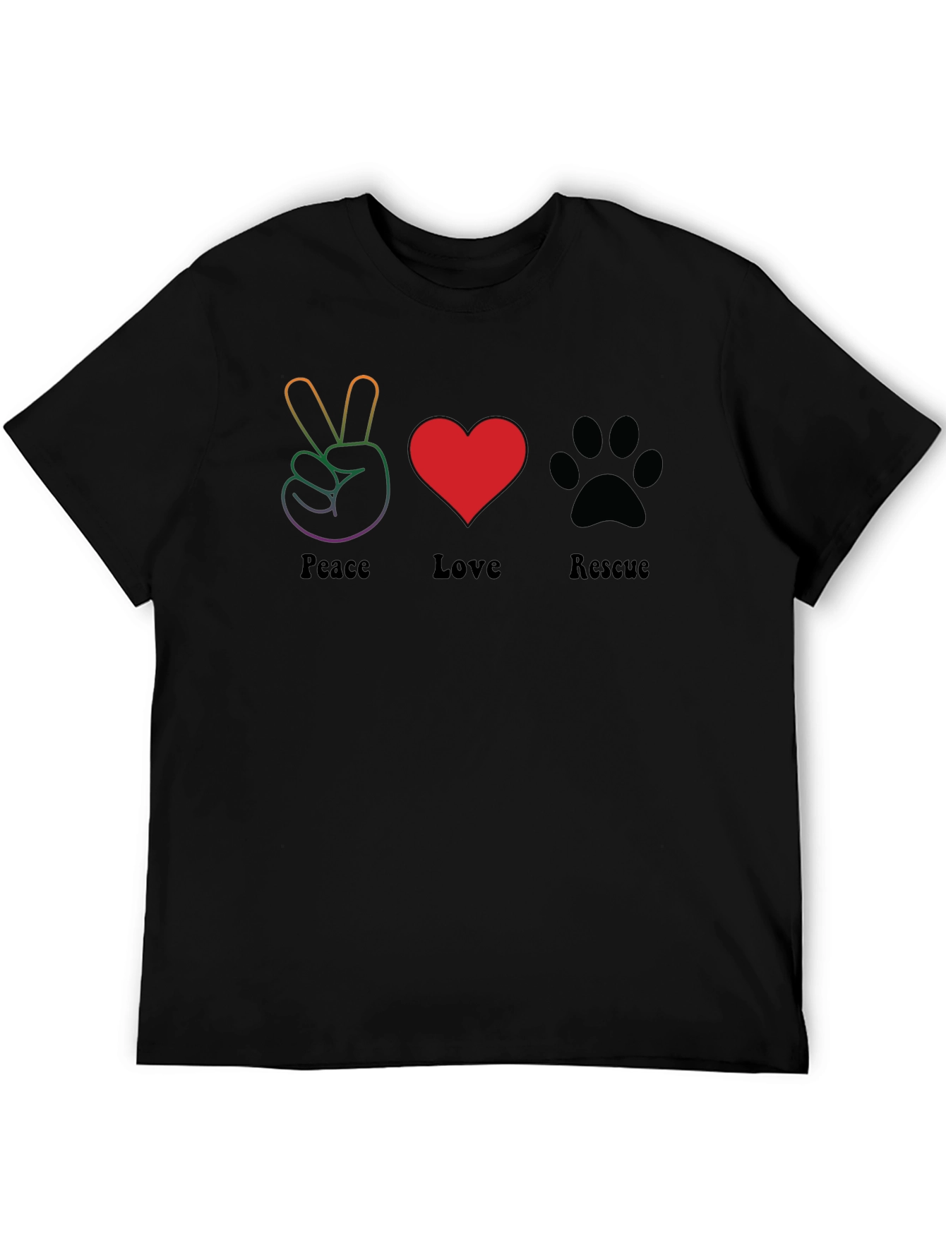 Peace Love Rescue Graphic T-Shirt