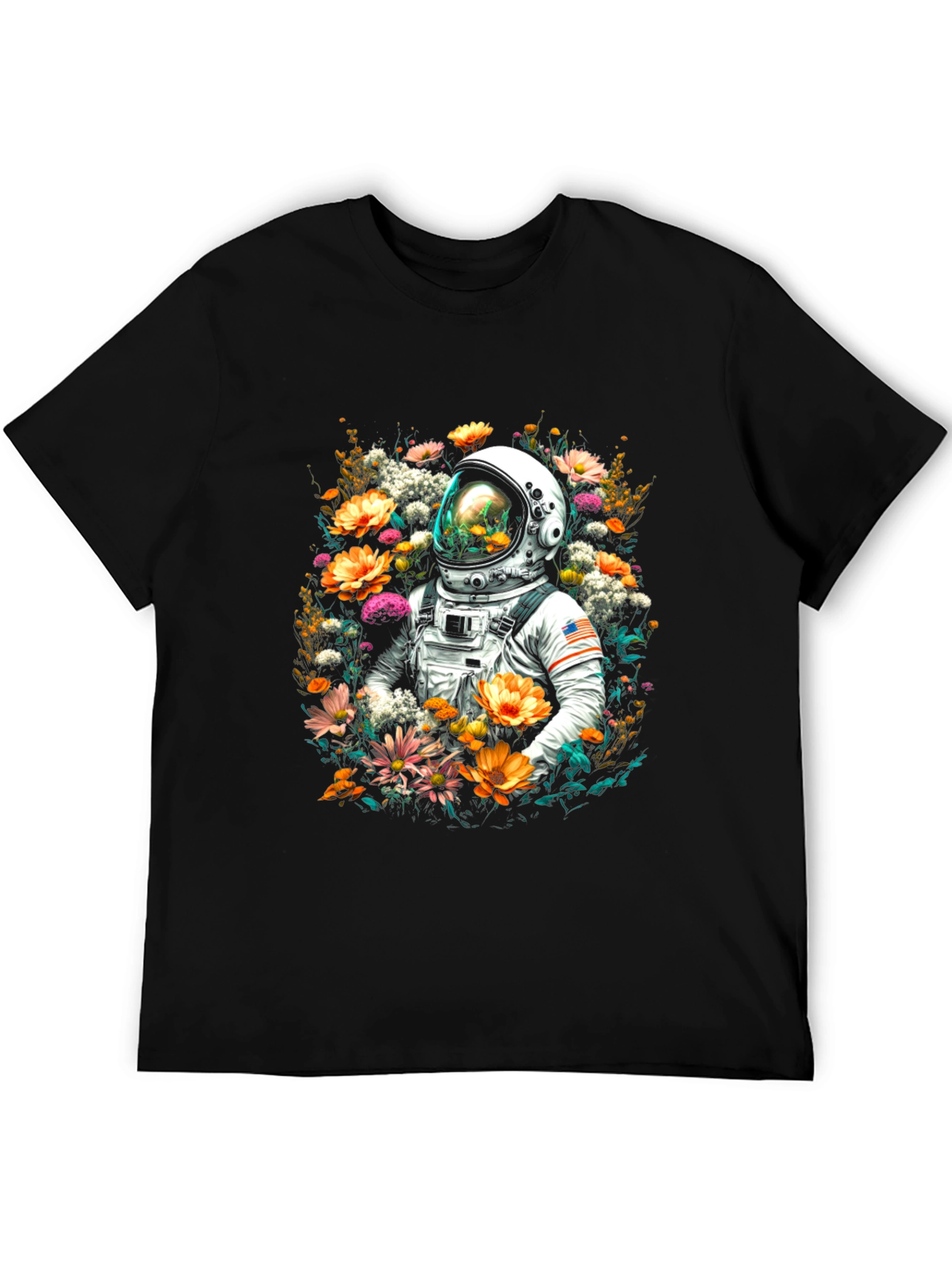 Floral Astronaut Graphic T-Shirt