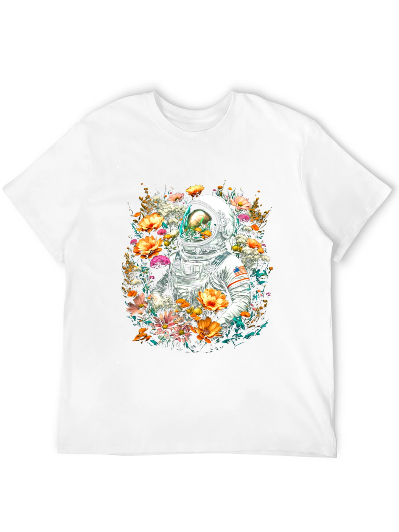 Floral Astronaut Graphic T-Shirt