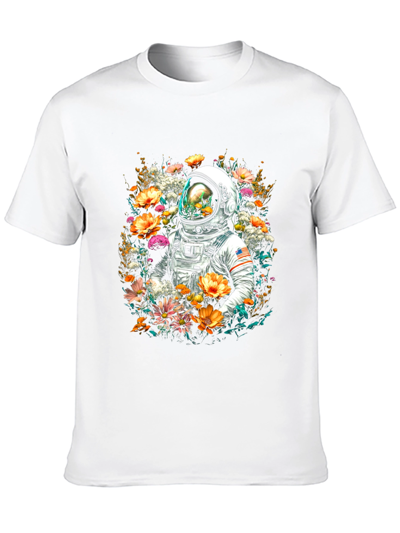 Floral Astronaut Graphic T-Shirt