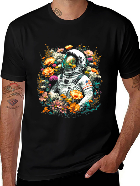 Floral Astronaut Graphic T-Shirt