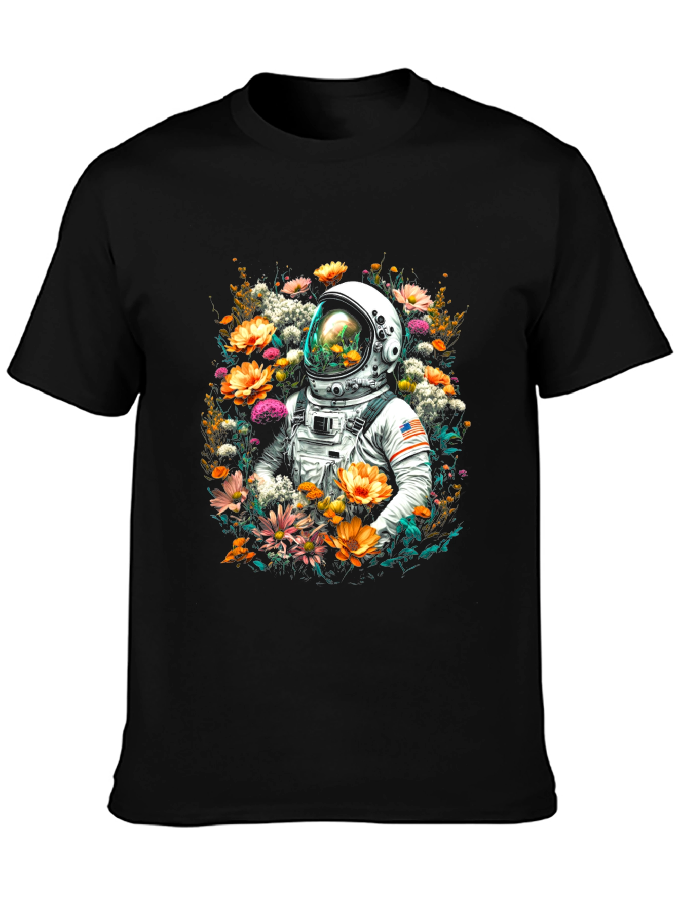 Floral Astronaut Graphic T-Shirt