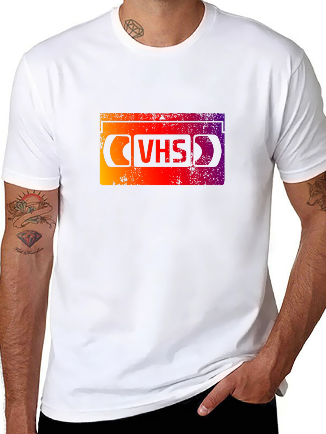 Retro VHS Tape Graphic Tee - Black