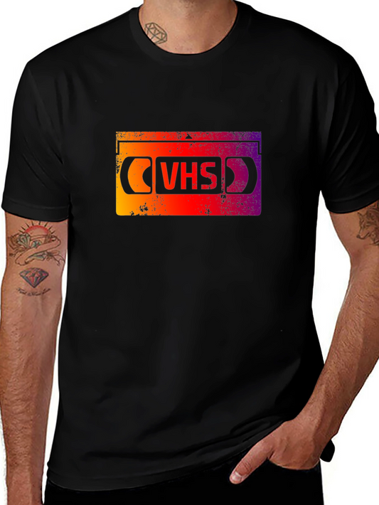 Retro VHS Tape Graphic Tee - Black