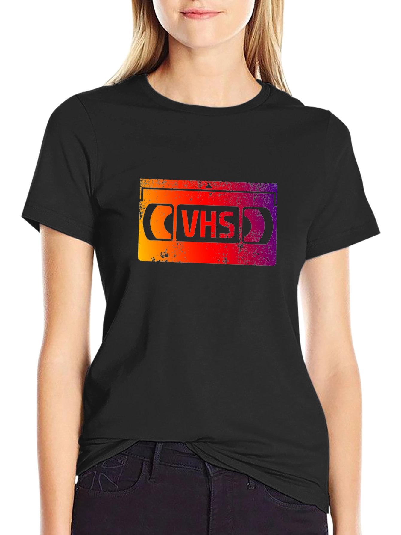 Retro VHS Tape Graphic Tee - Black