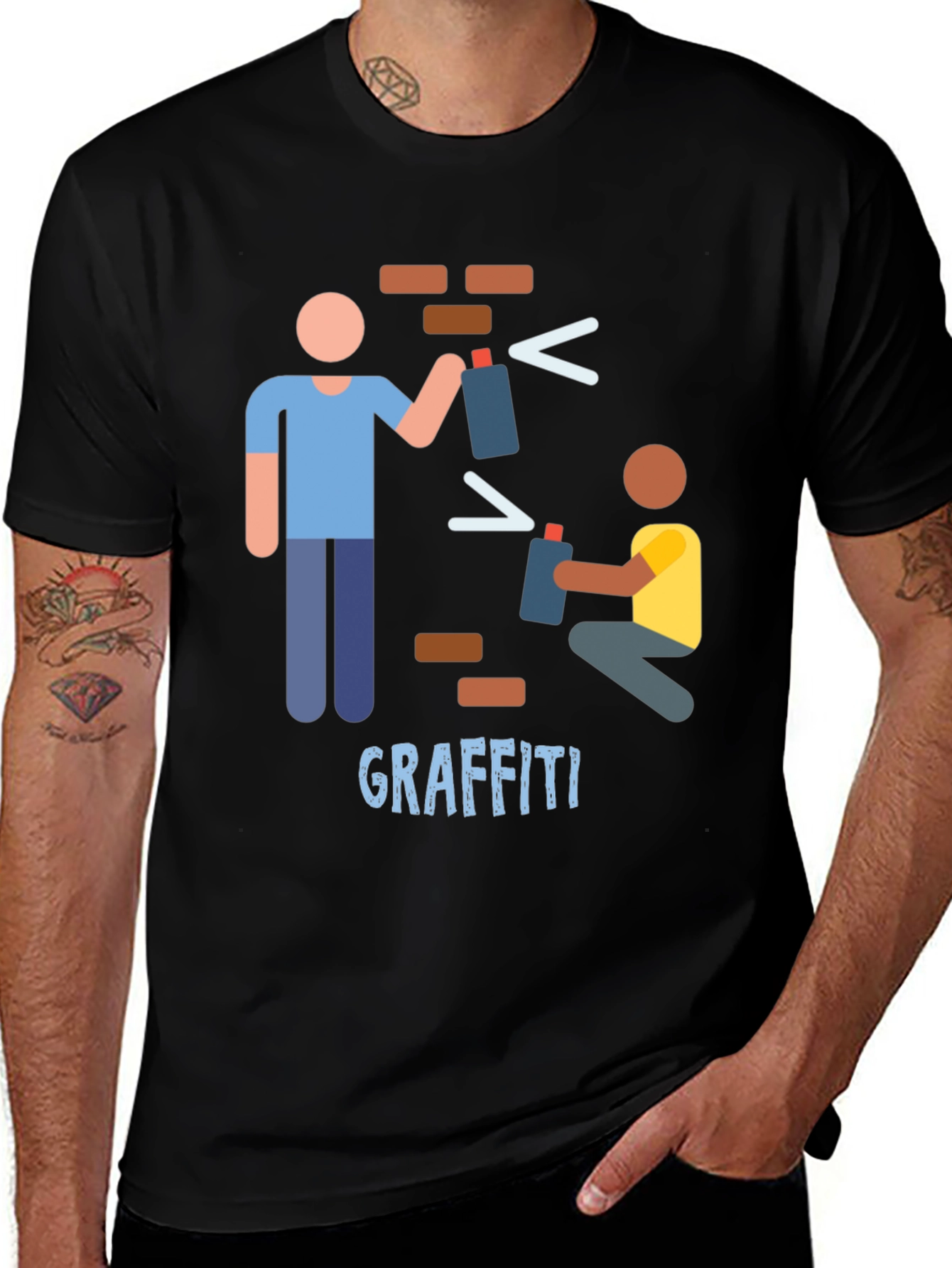 Graffiti Art Black T-Shirt