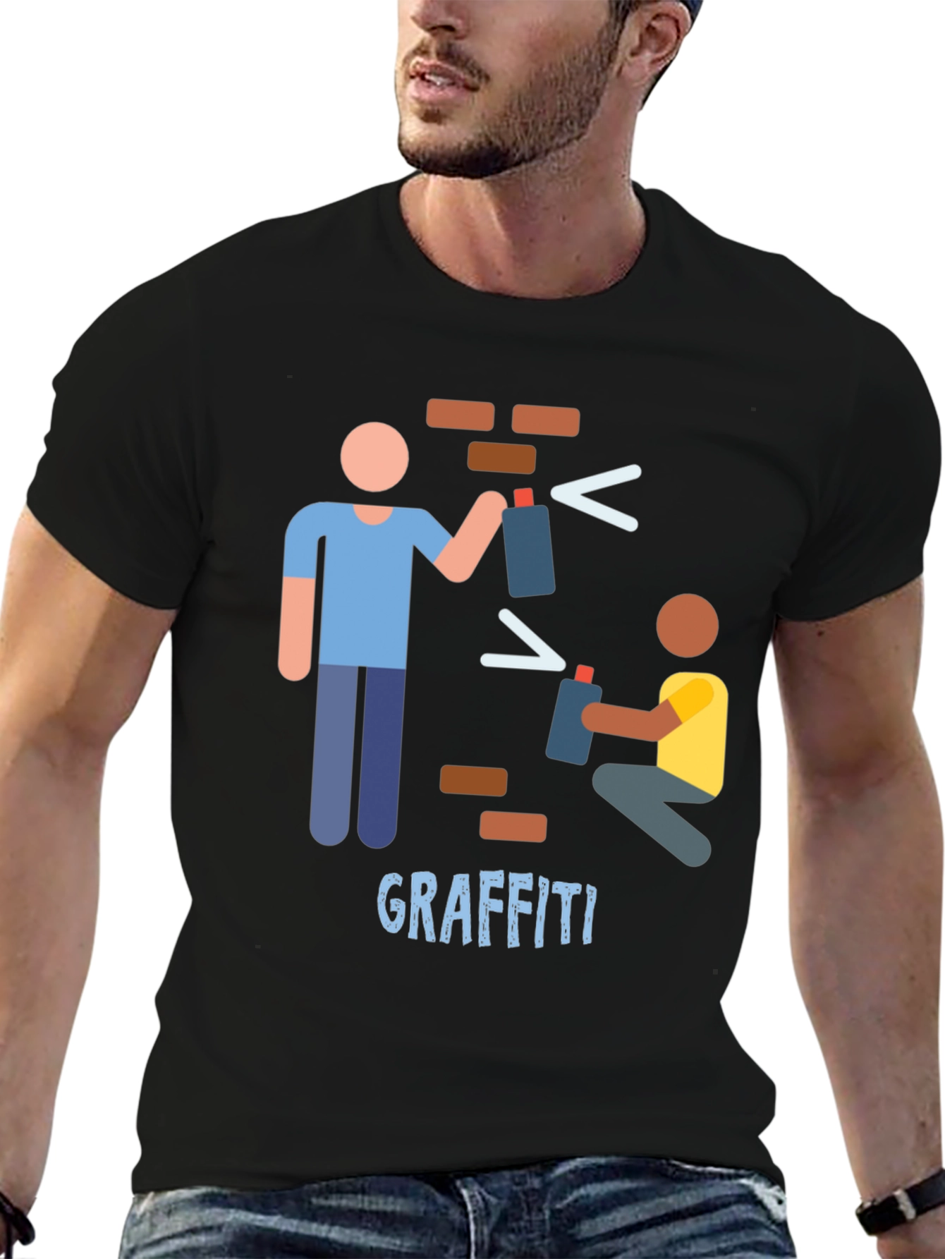 Graffiti Art Black T-Shirt