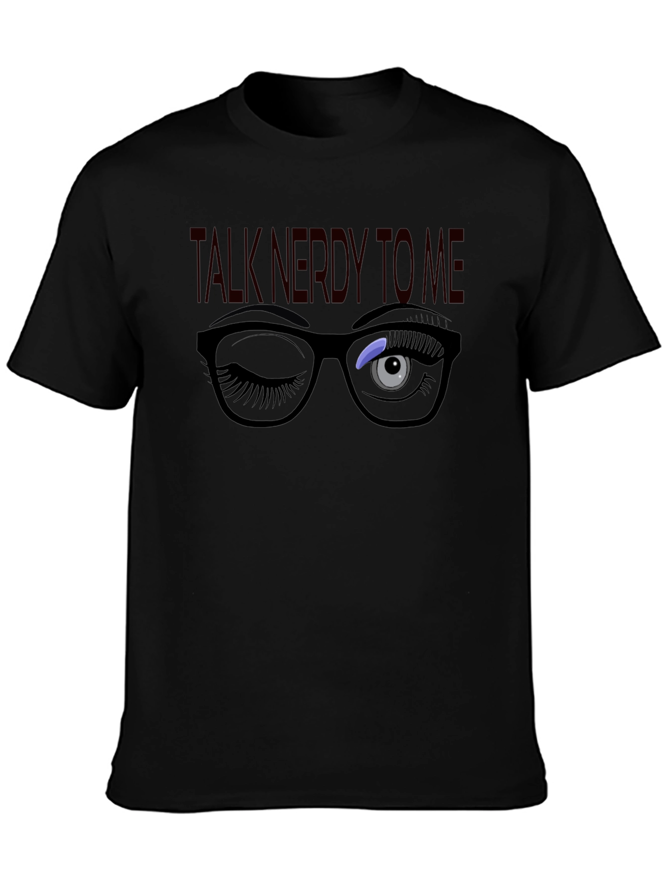 Nerdy Wink Graphic Tee -  Cotton Blend T-Shirt