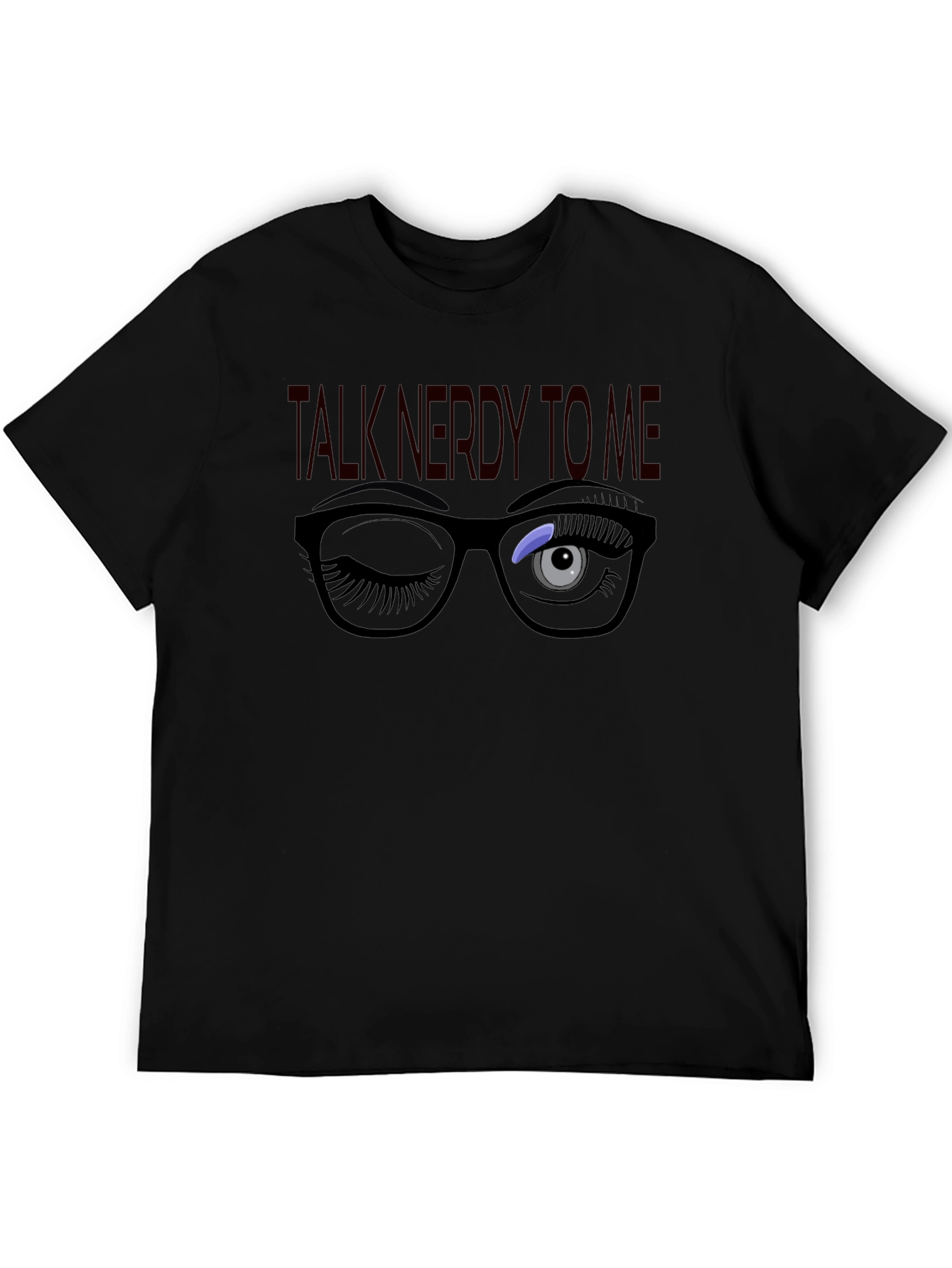 Nerdy Wink Graphic Tee -  Cotton Blend T-Shirt