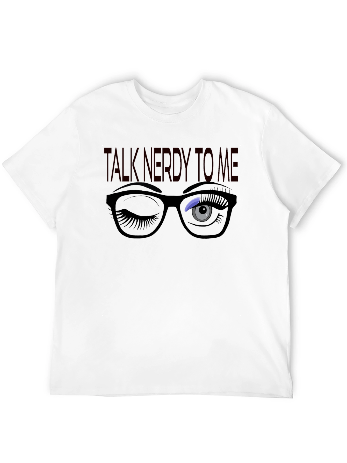 Nerdy Wink Graphic Tee -  Cotton Blend T-Shirt