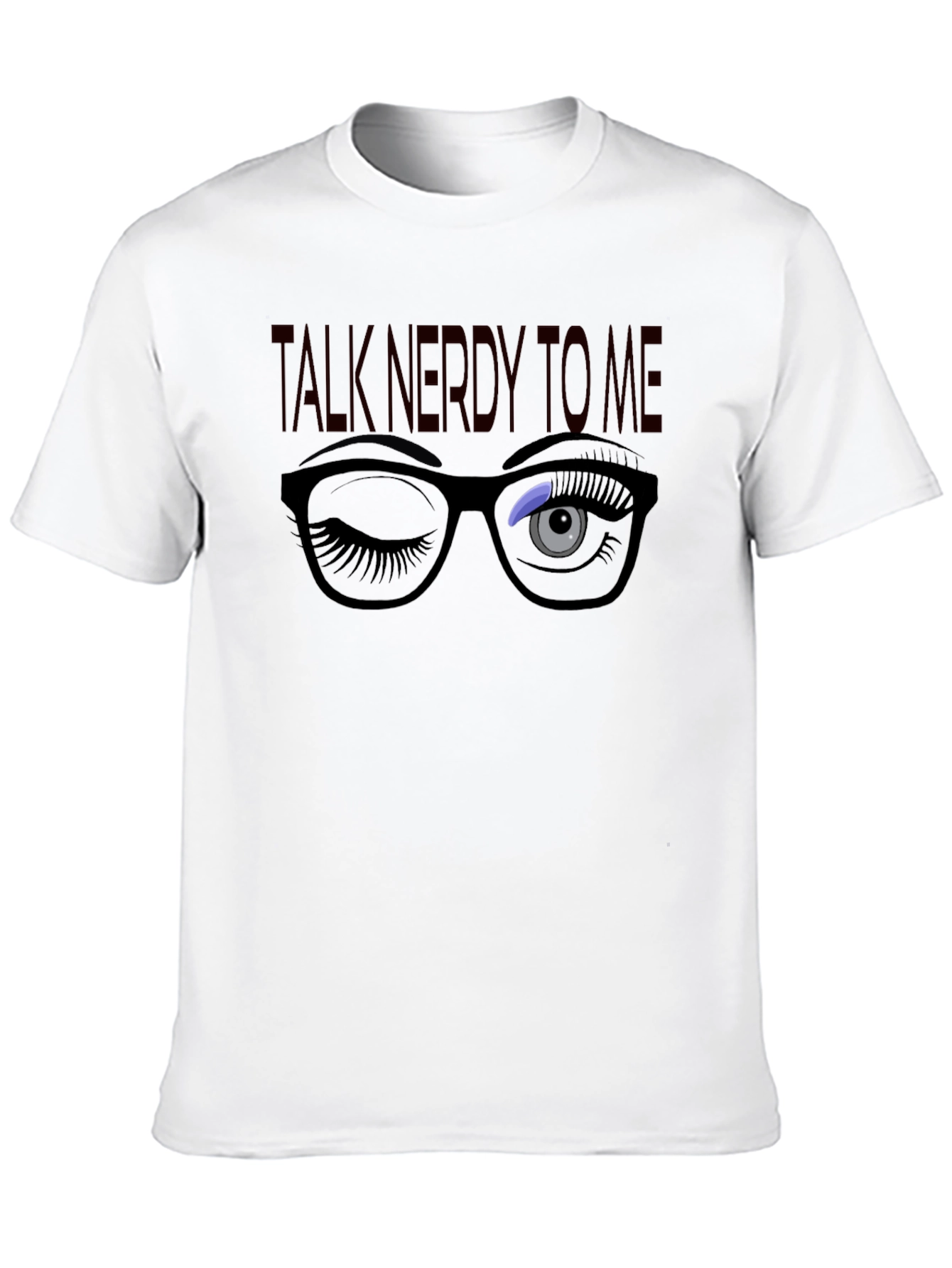 Nerdy Wink Graphic Tee -  Cotton Blend T-Shirt