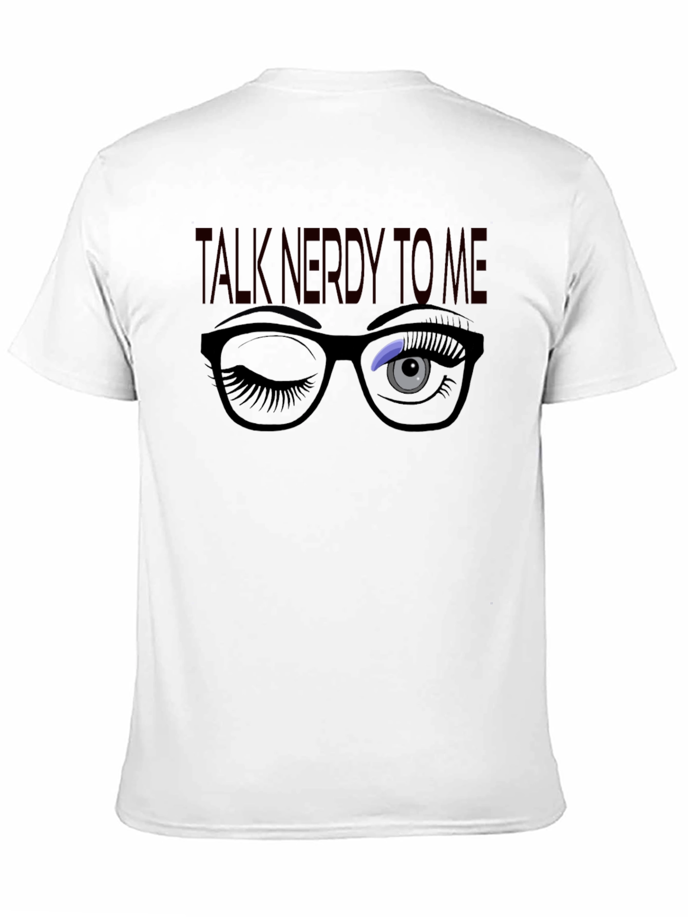 Nerdy Wink Graphic Tee -  Cotton Blend T-Shirt