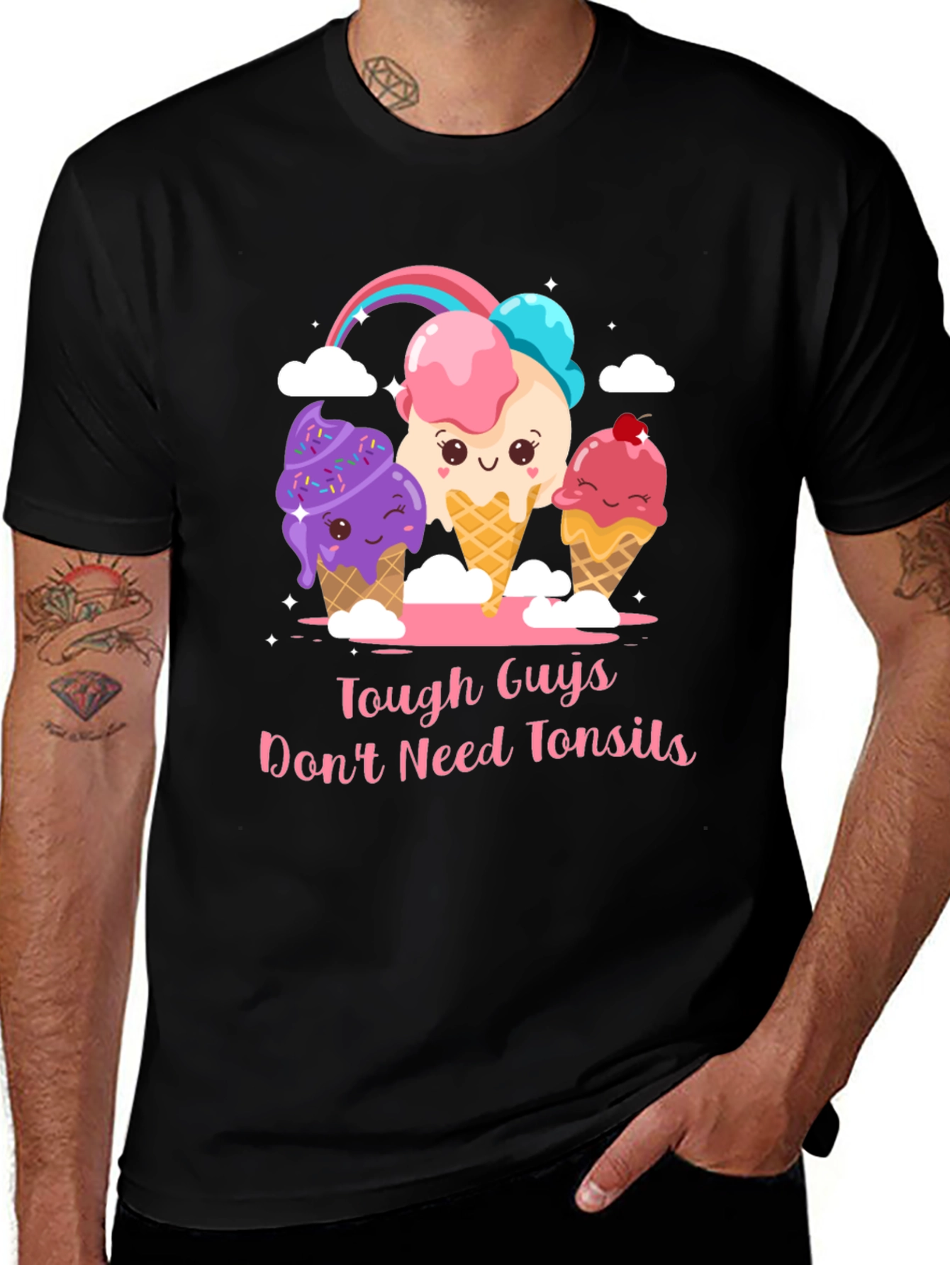 Tough Guys Dont Need Tonsils Ice Cream T-Shirt