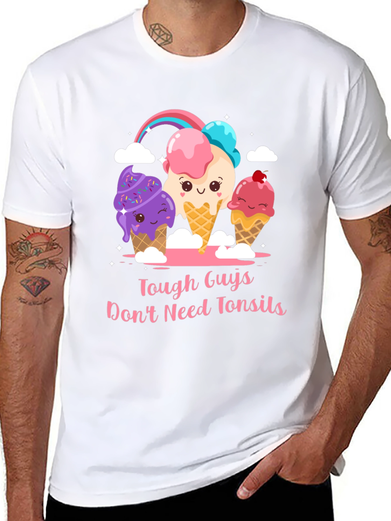 Tough Guys Dont Need Tonsils Ice Cream T-Shirt