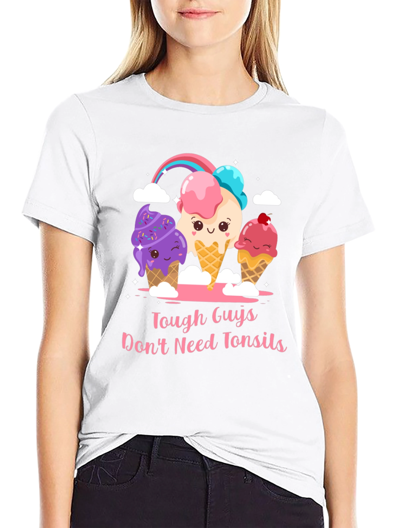 Tough Guys Dont Need Tonsils Ice Cream T-Shirt