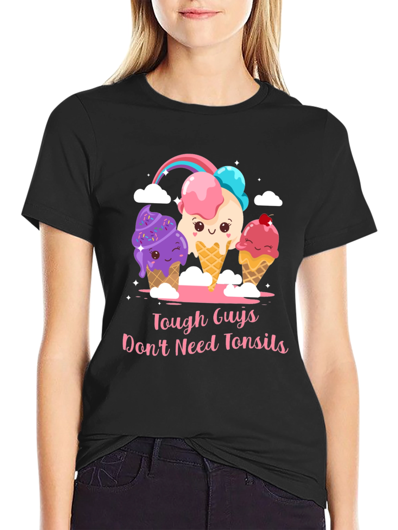 Tough Guys Dont Need Tonsils Ice Cream T-Shirt