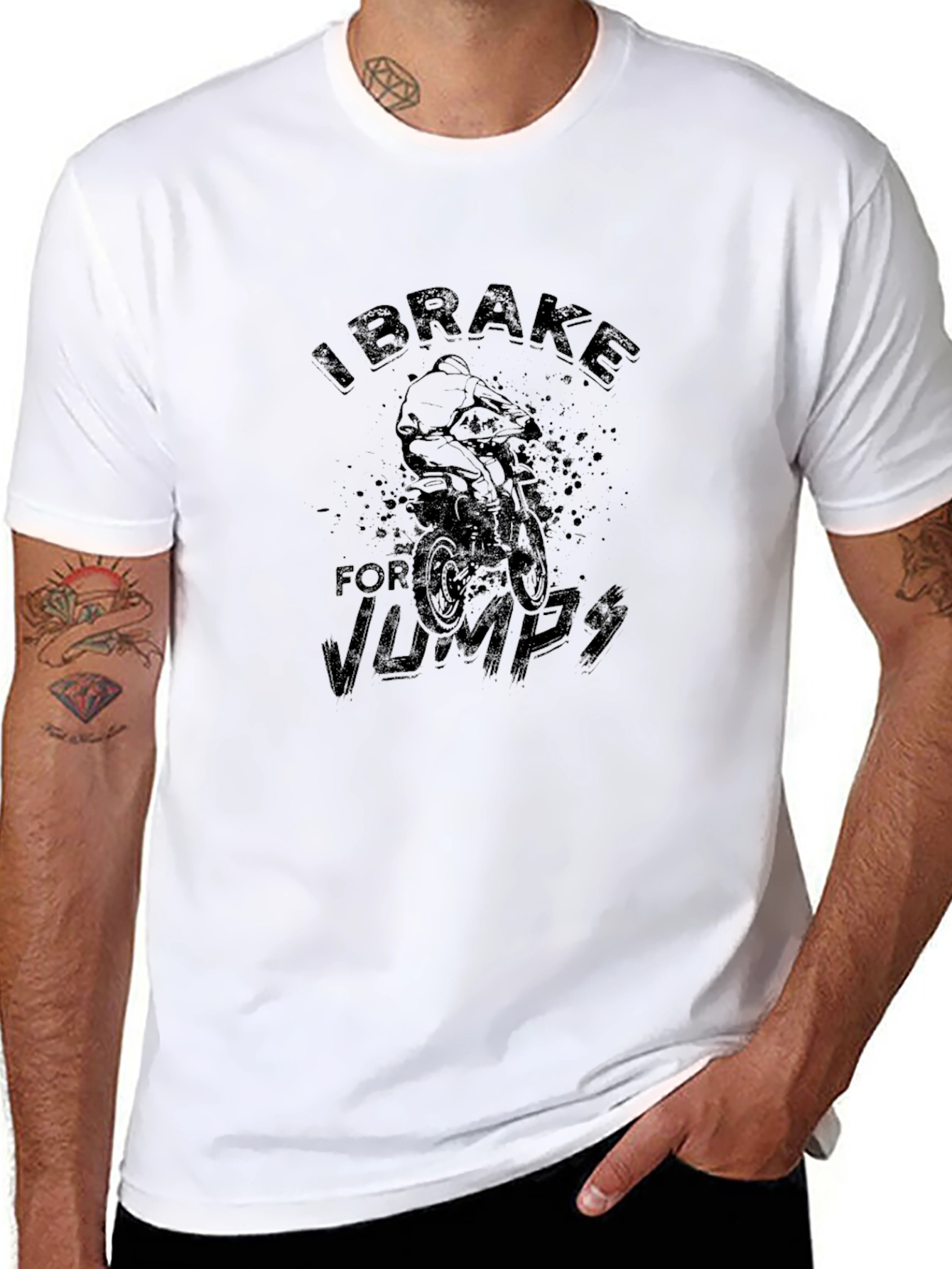 I Brake for Jumps Black T-Shirt