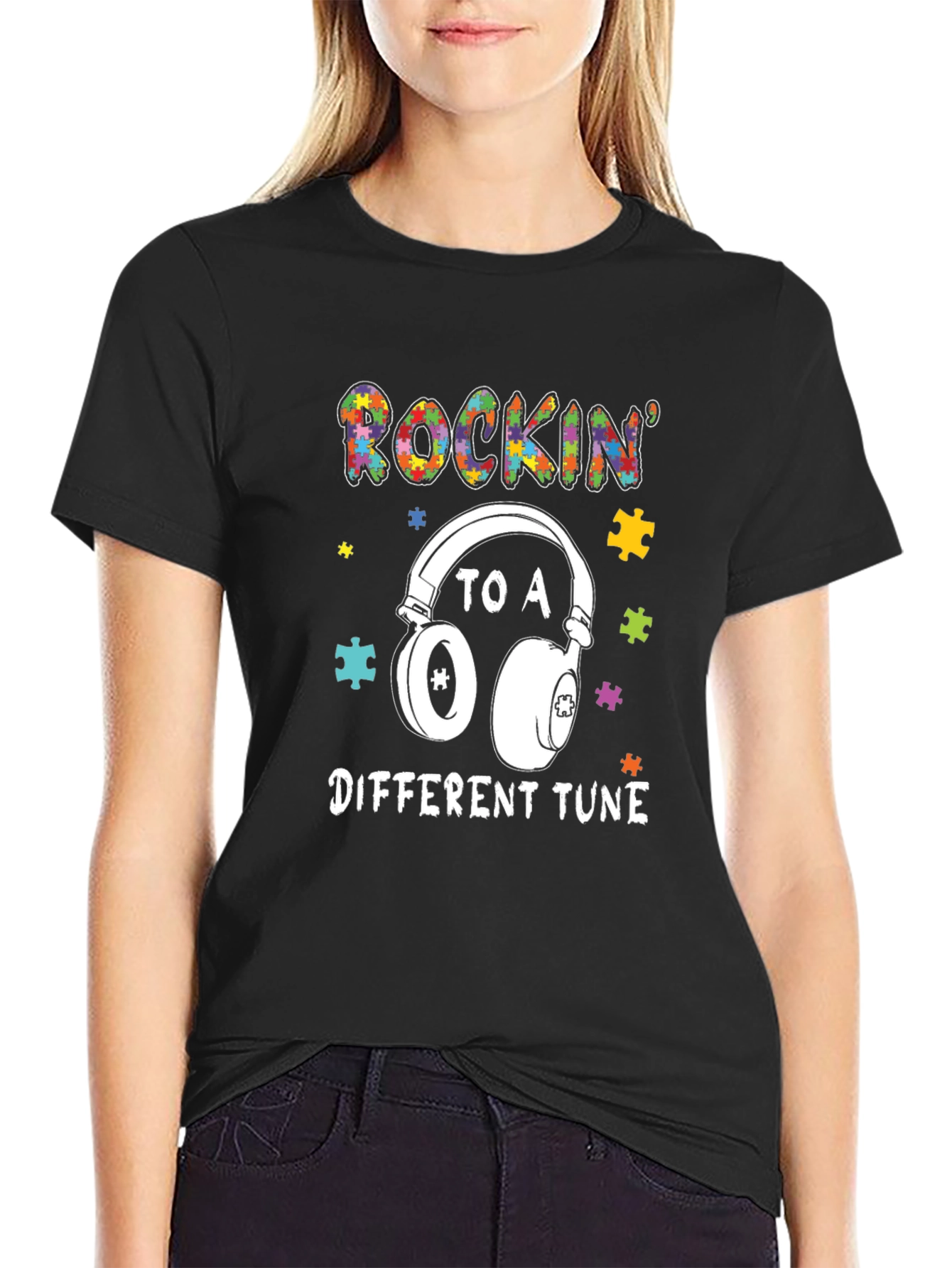 Rockin to a Different Tune Autism Awareness Tee