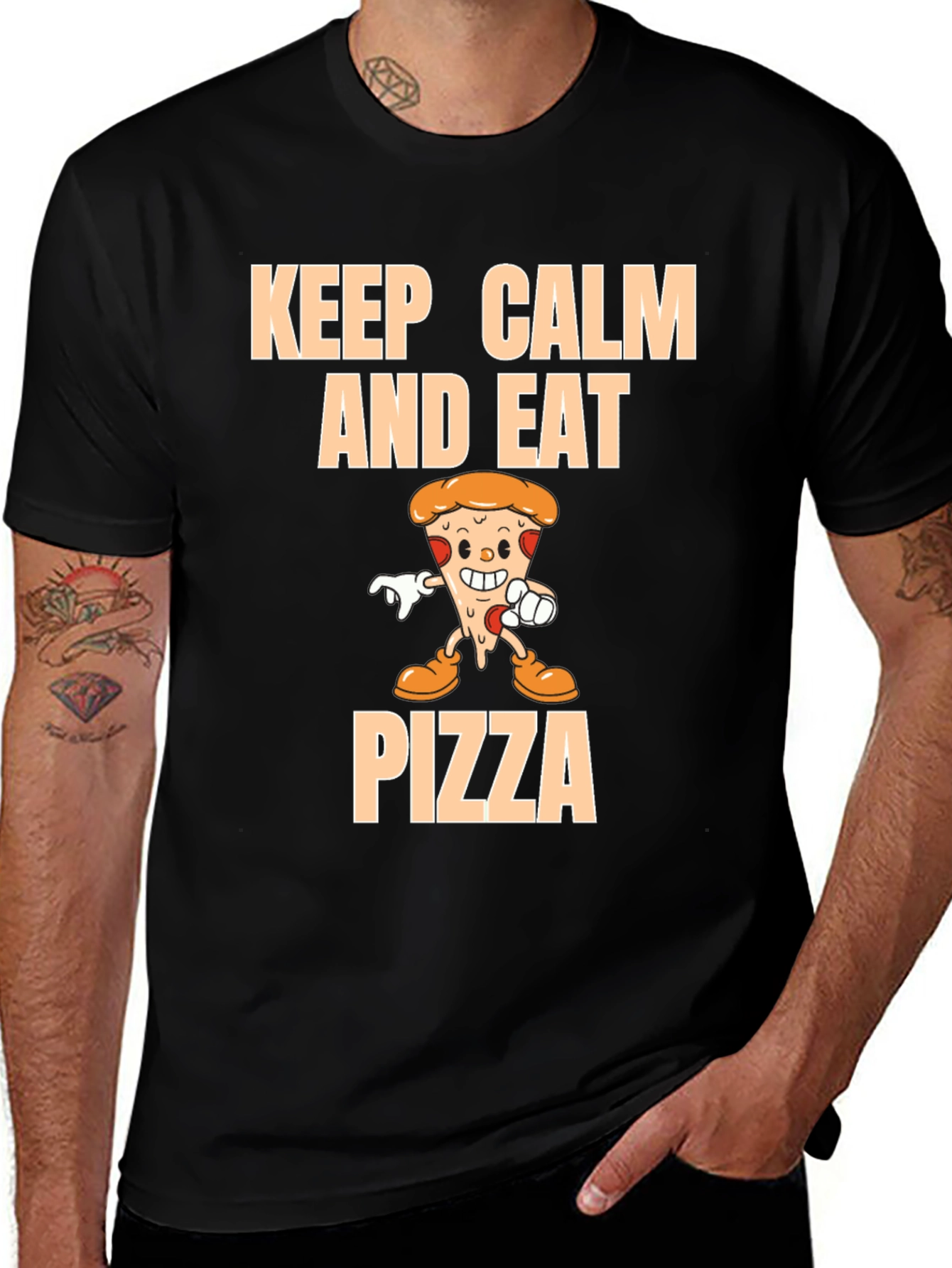 Keep Calm and Eat Pizza Graphic T-Shirt