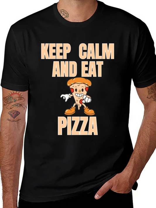 Keep Calm and Eat Pizza Graphic T-Shirt
