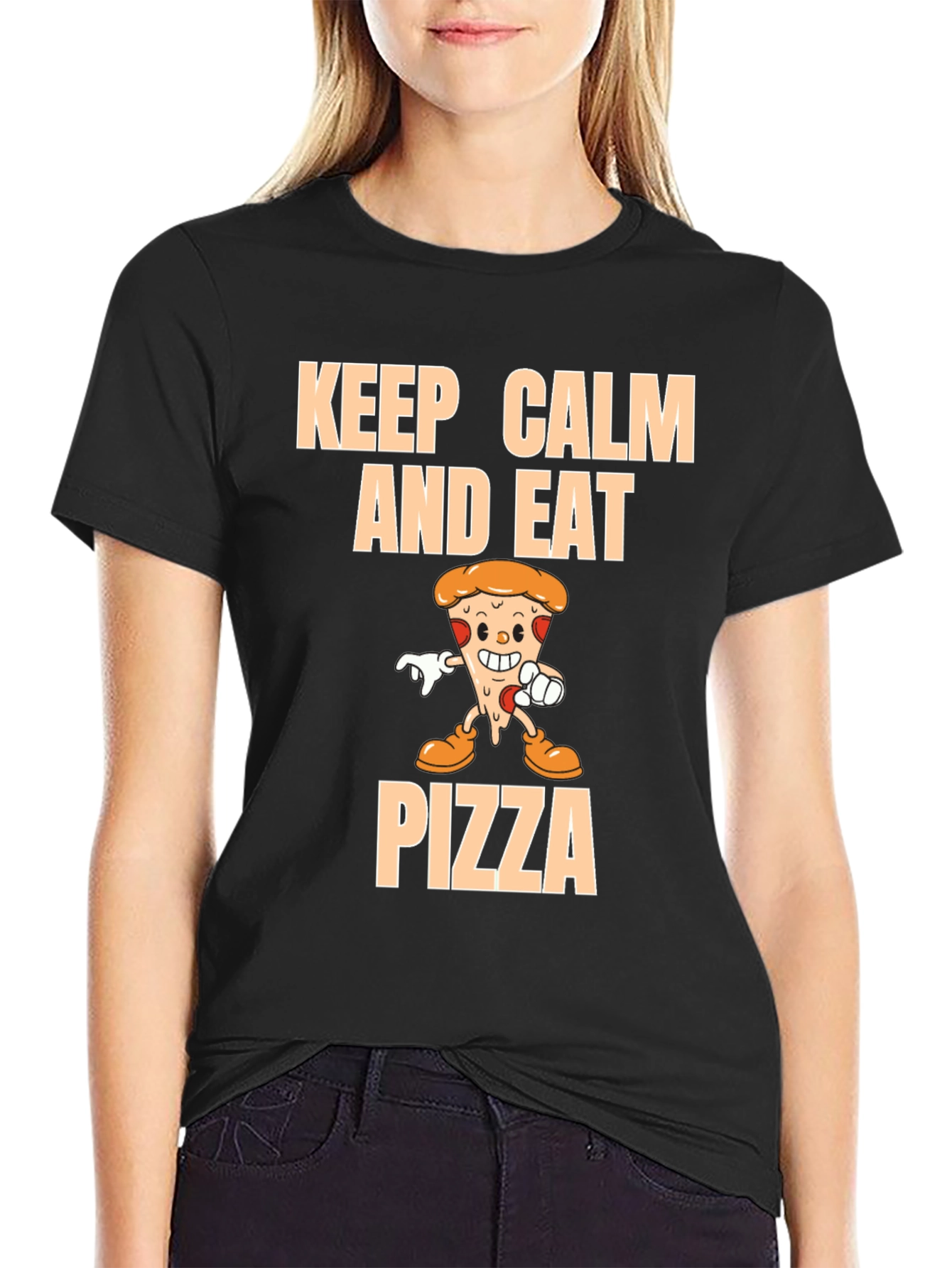 Keep Calm and Eat Pizza Graphic T-Shirt
