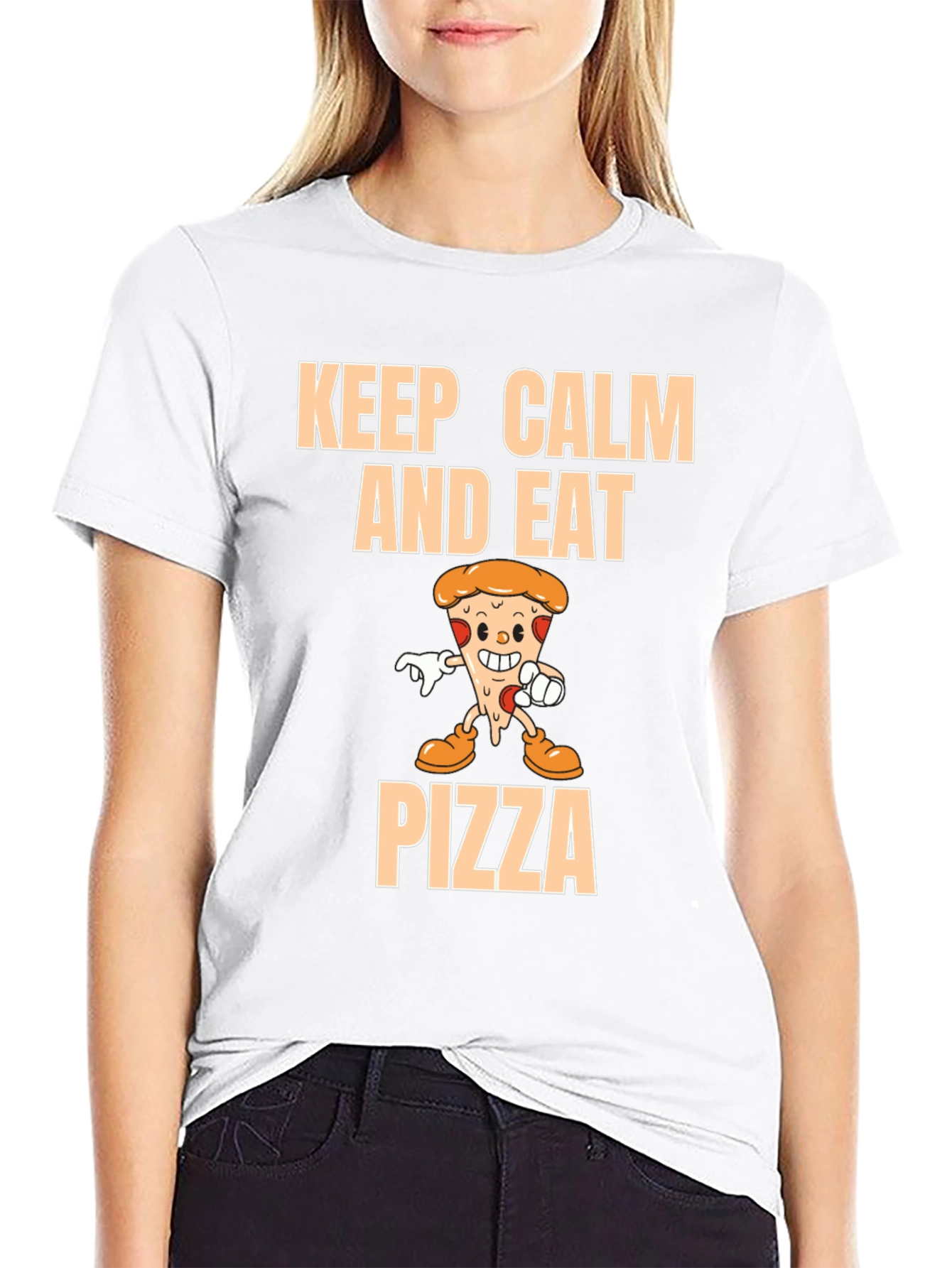 Keep Calm and Eat Pizza Graphic T-Shirt