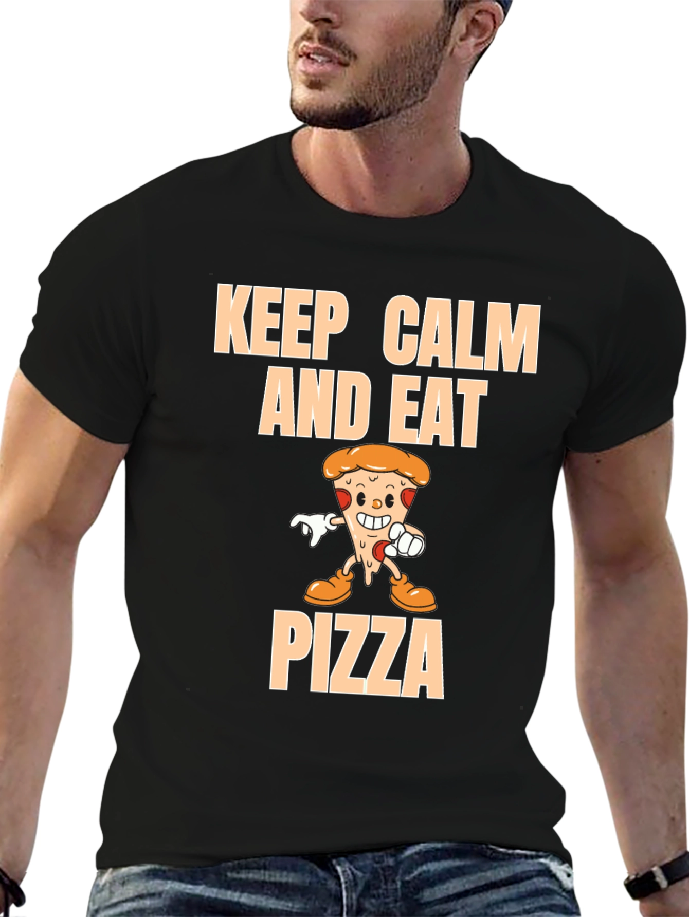 Keep Calm and Eat Pizza Graphic T-Shirt
