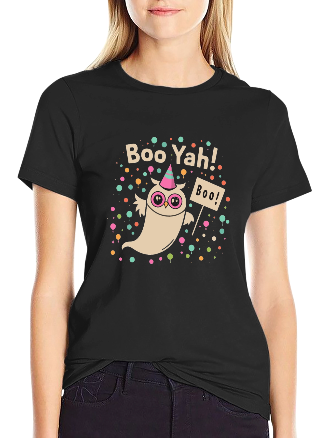 Boo Yah! Ghost Graphic Black T-Shirt