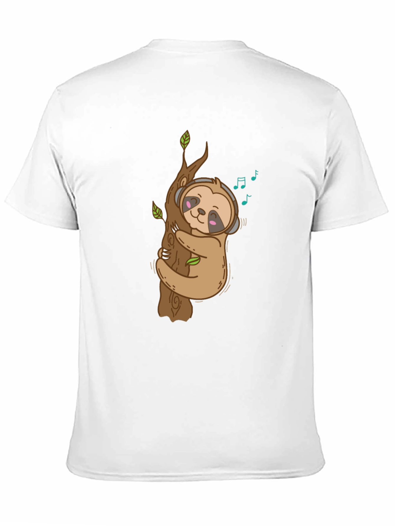 Sloth Music Lover Black T-Shirt