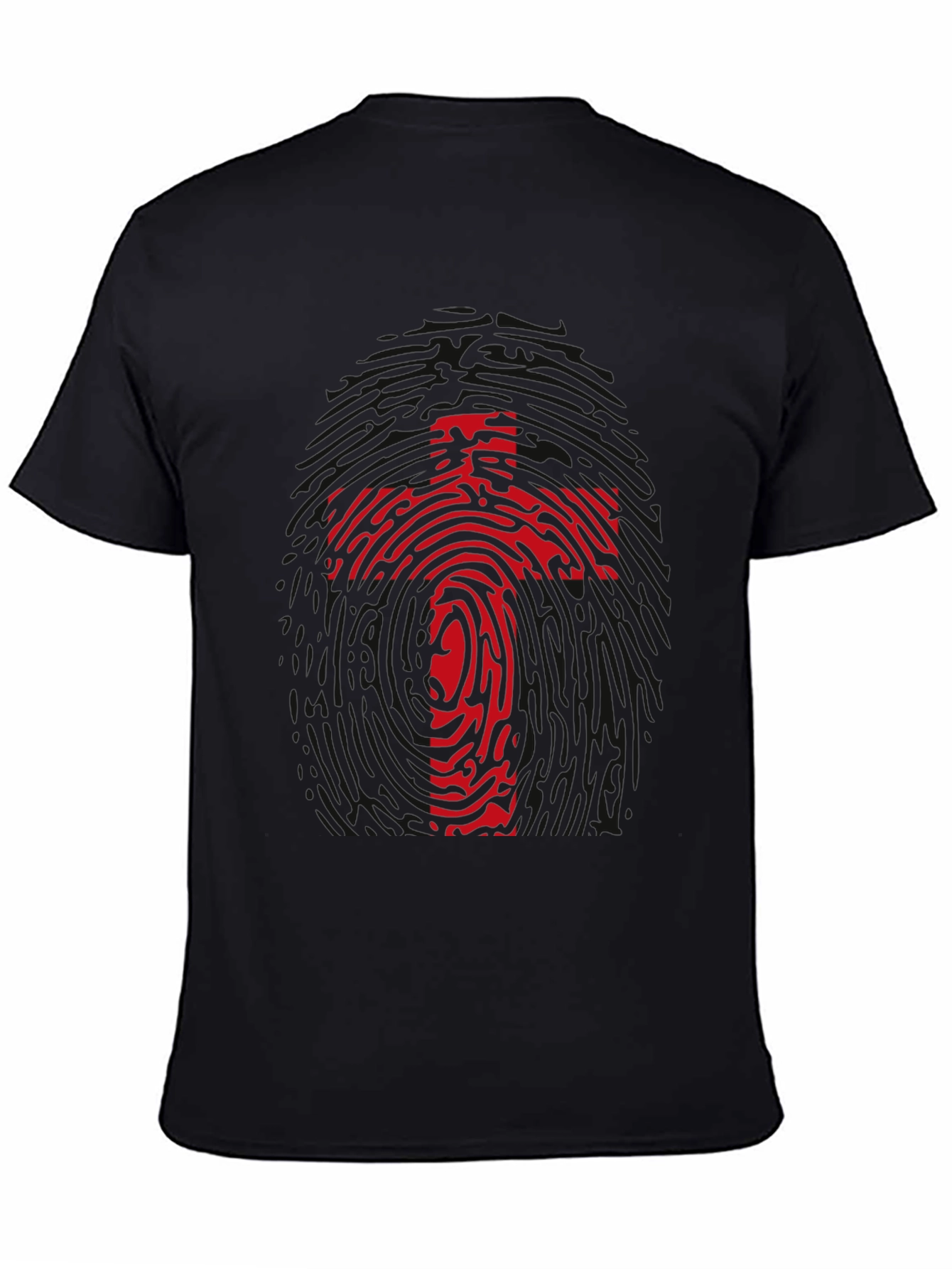 Fingerprint Cross Graphic Tee - Black