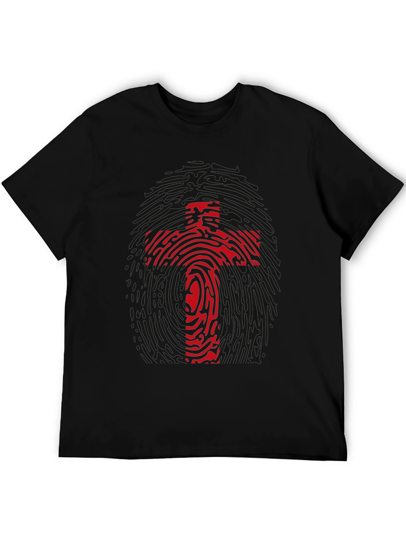 Fingerprint Cross Graphic Tee - Black