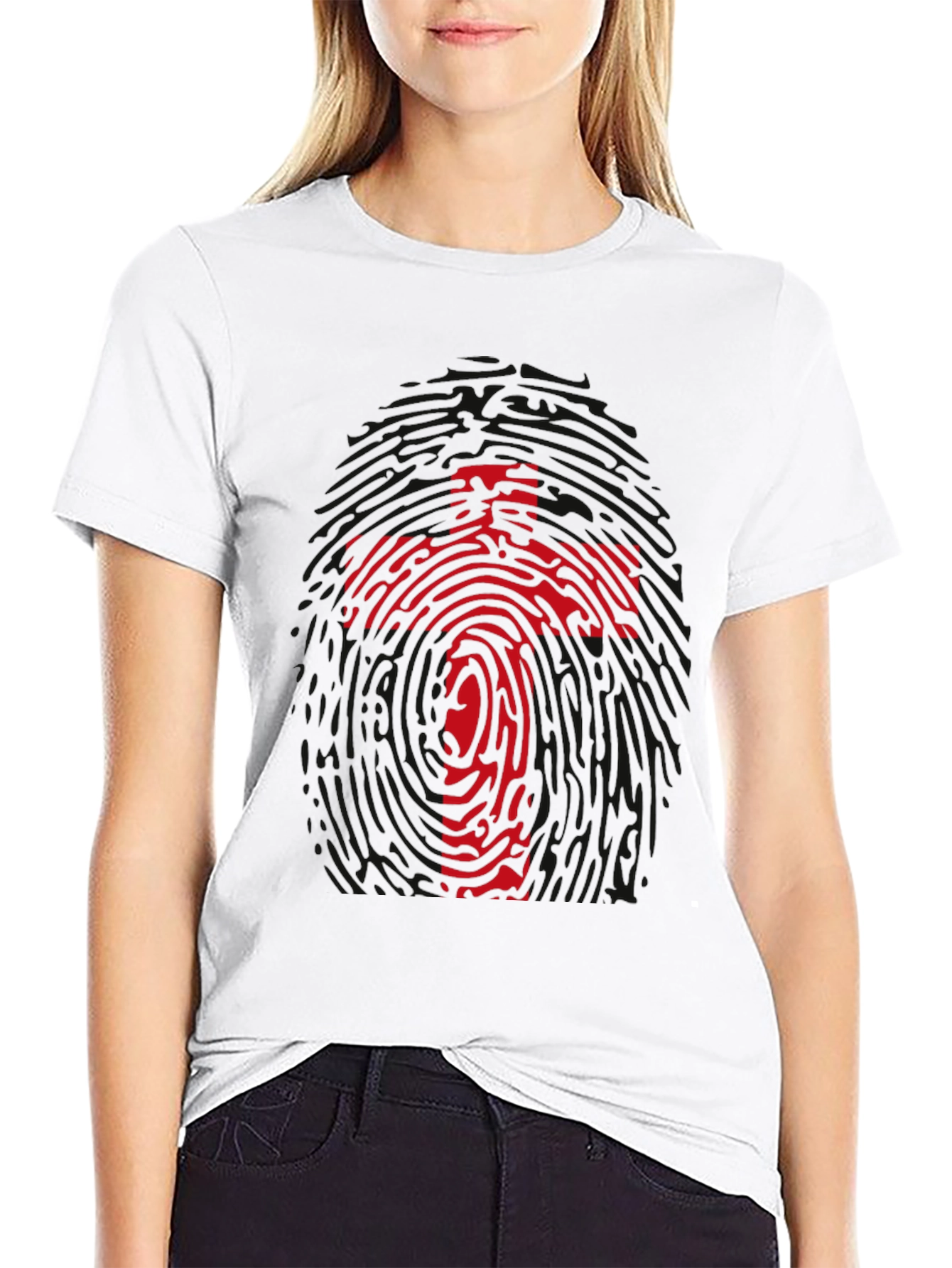 Fingerprint Cross Graphic Tee - Black