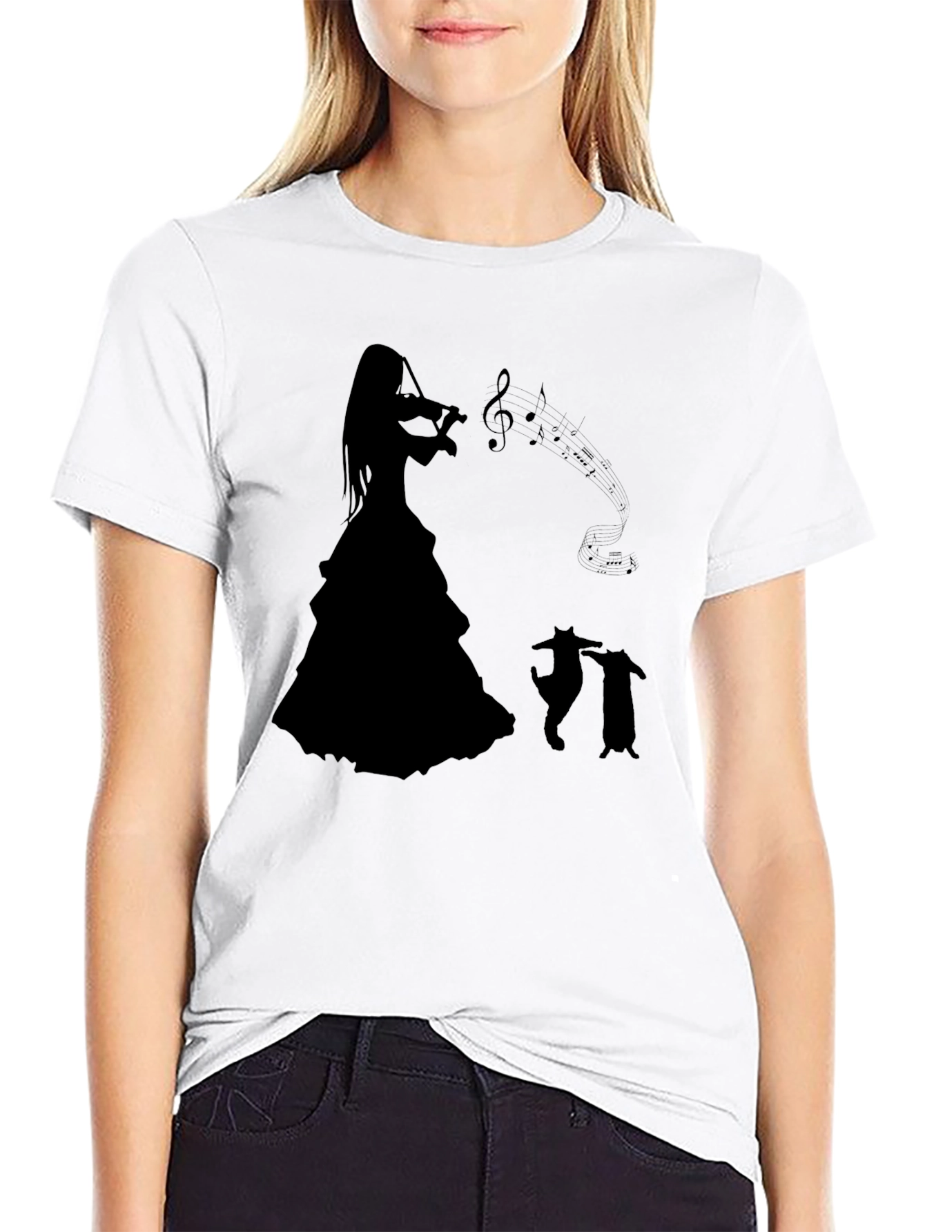 Violin Player Graphic Tee - Black Unisex Shirt