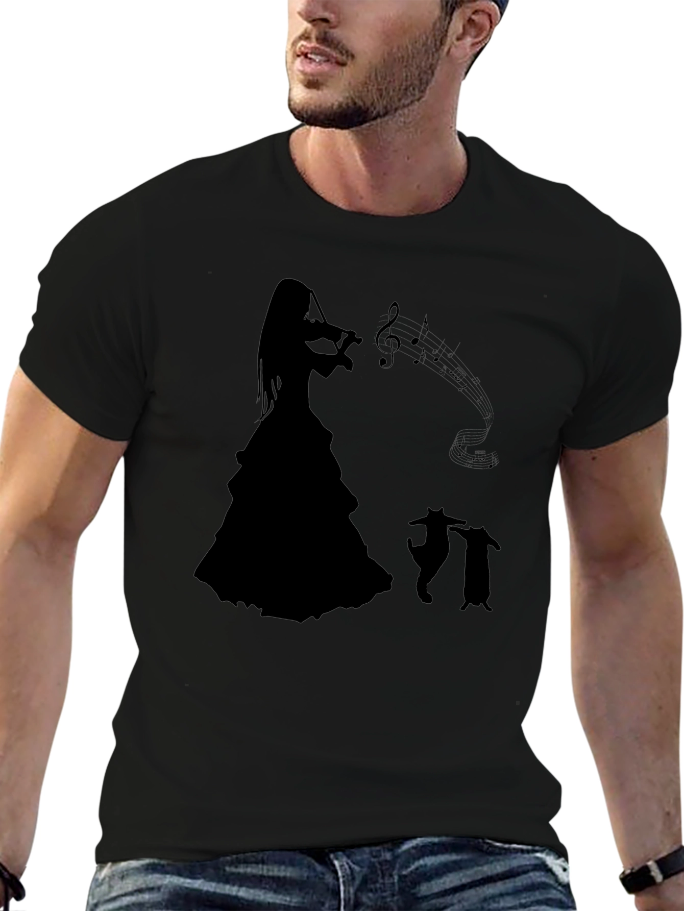 Violin Player Graphic Tee - Black Unisex Shirt