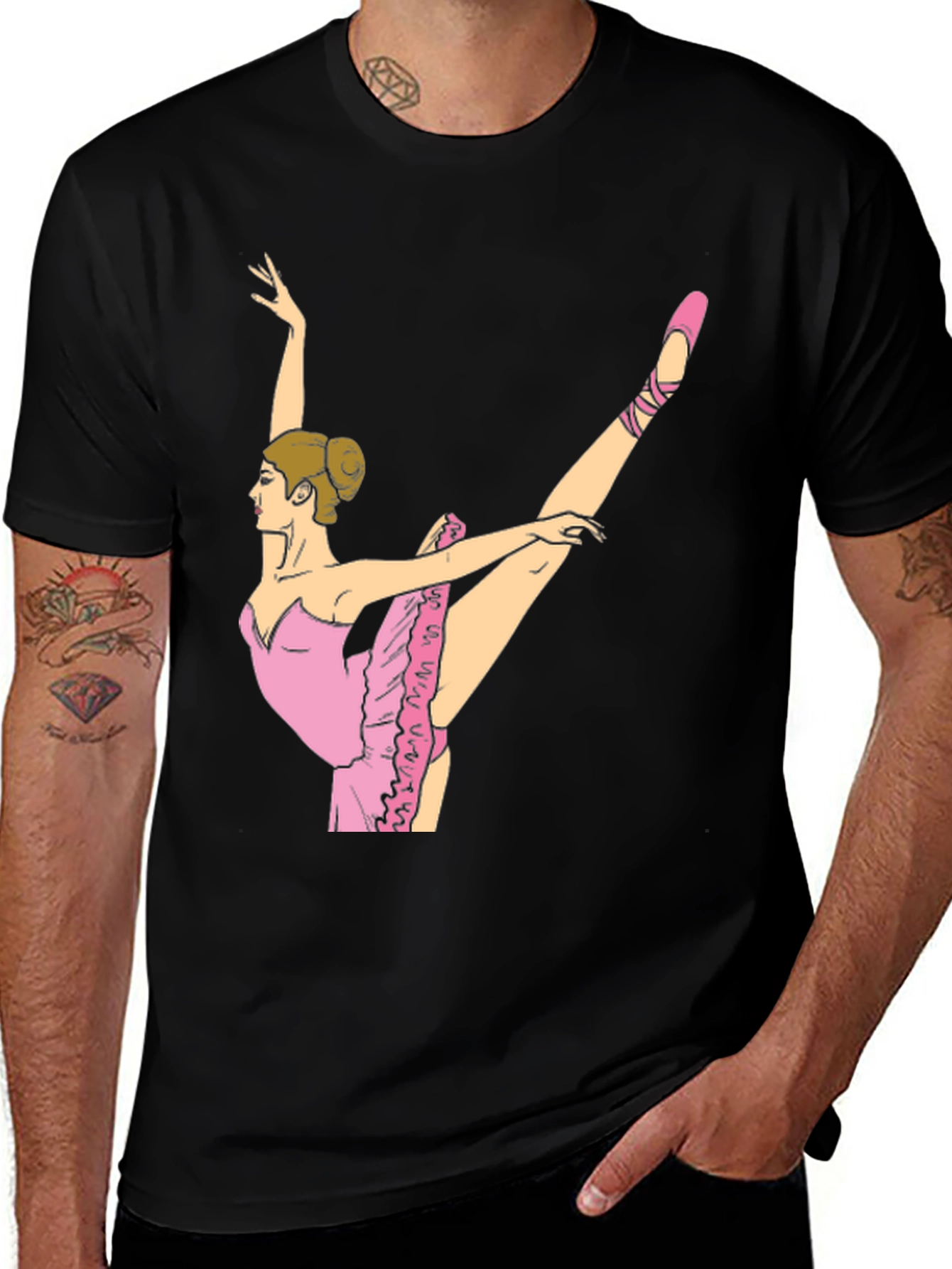Ballet Dancer Graphic T-Shirt - Black