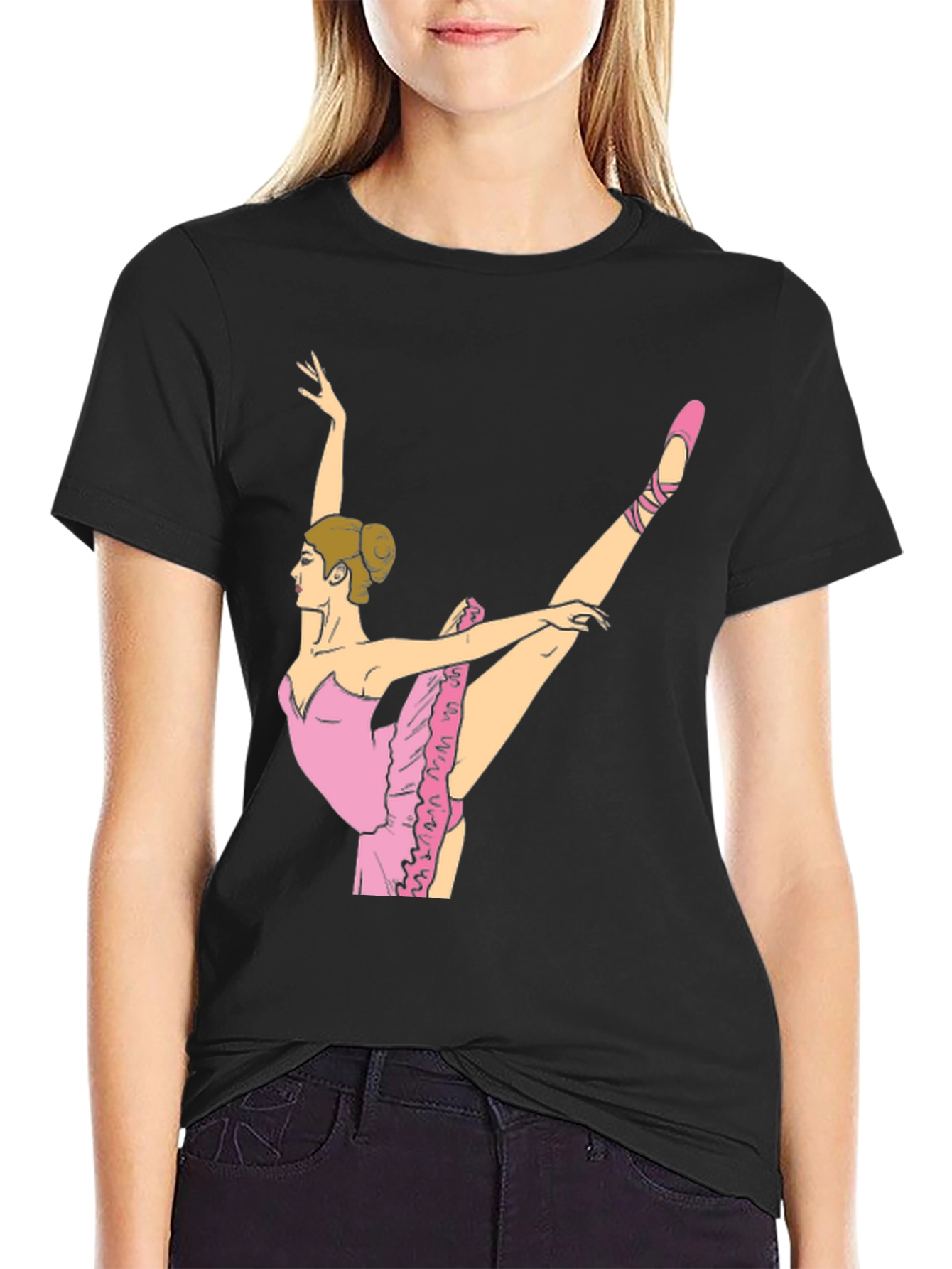 Ballet Dancer Graphic T-Shirt - Black