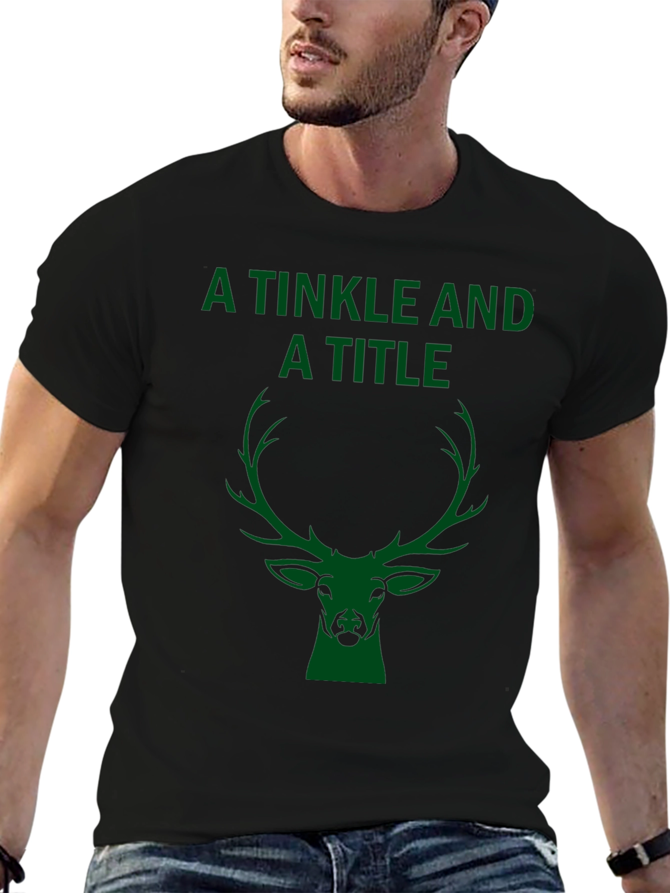 A Tinkle and A Title Deer Head Graphic T-Shirt