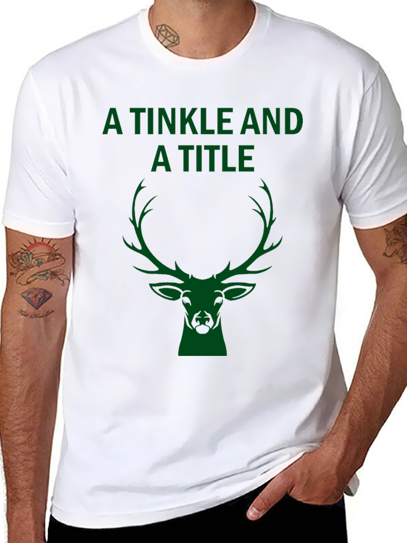 A Tinkle and A Title Deer Head Graphic T-Shirt
