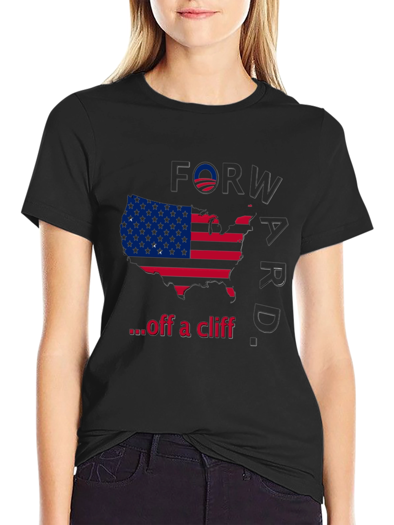 Forward Off A Cliff T-Shirt - Political Satire